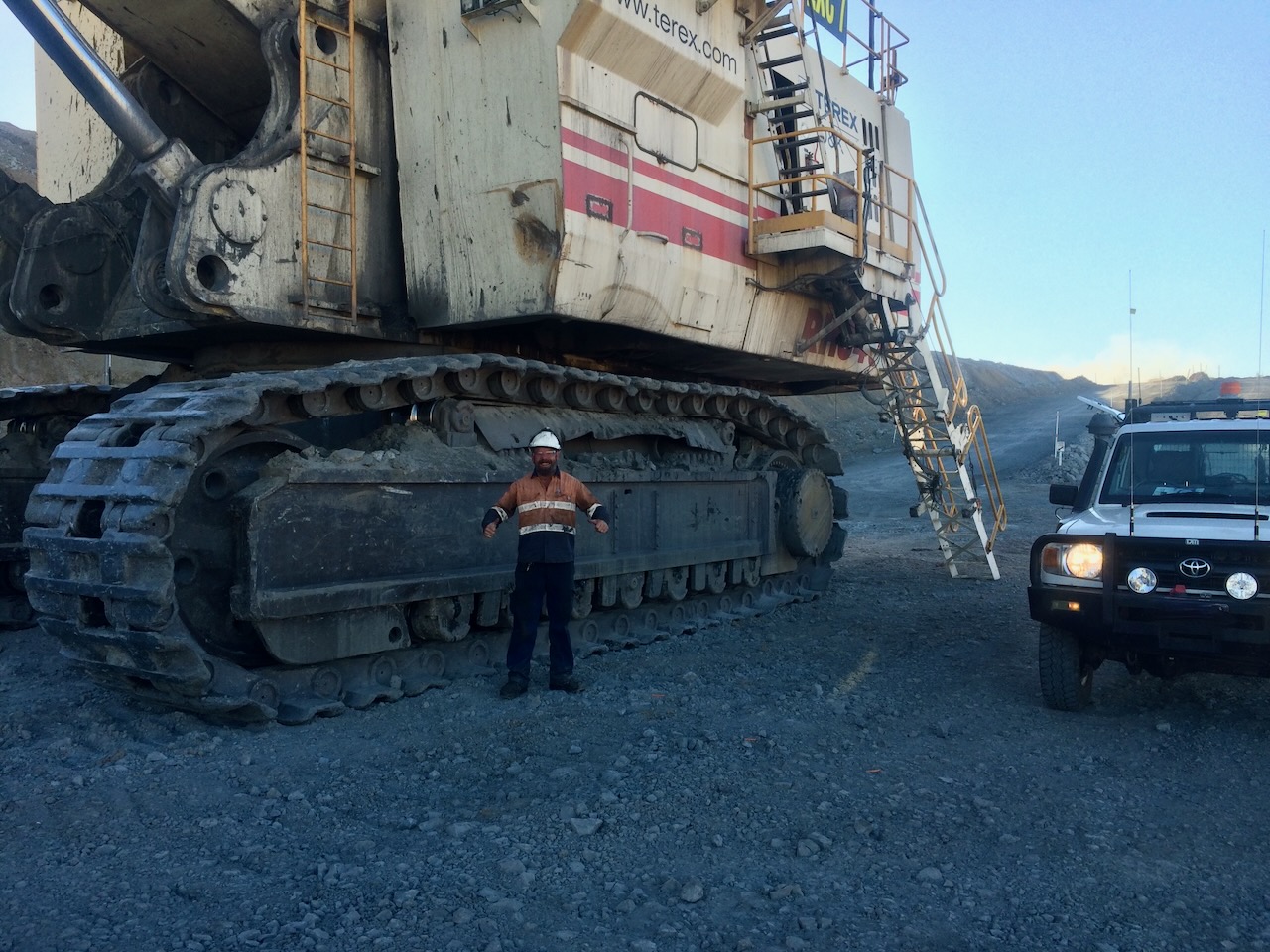 Cut Snake Diesel Dan with huge Terex mining equipment machinery queensland.jpeg