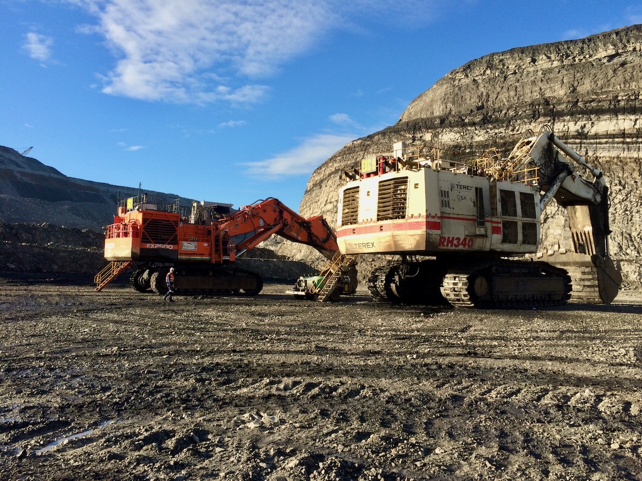 Mining machinery in coal mine, central queensland, australia